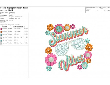 machine embroidery design summer