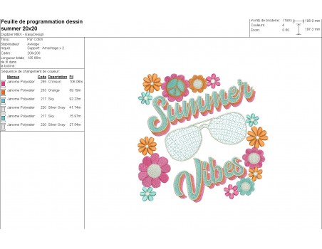 machine embroidery design summer