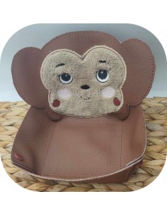 Motif de broderie machine corbeille singe  ITH