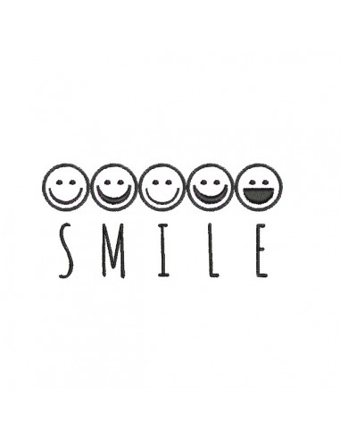 machine embroidery design  emoticon smile