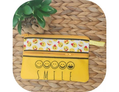 machine embroidery design  emoticon smile