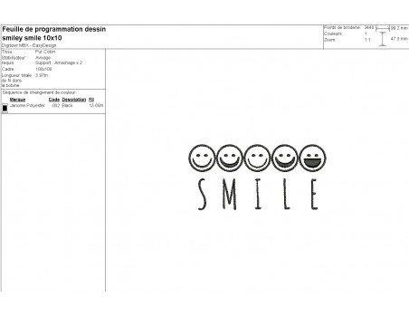 Motif de broderie machine émoticônes smile