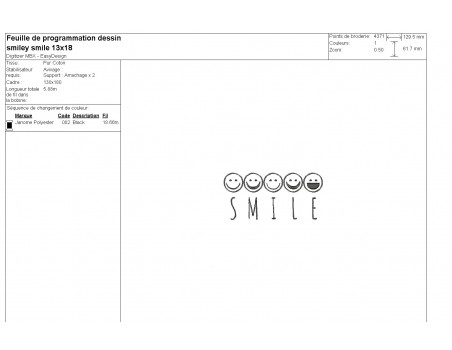 Motif de broderie machine émoticônes smile