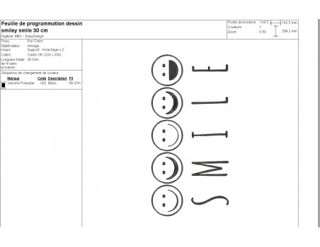 machine embroidery design  emoticon smile