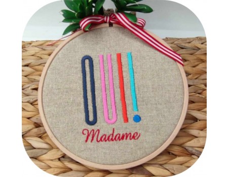 Motif de broderie machine oui madame