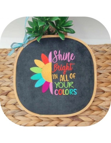 machine embroidery design shine, bright colors