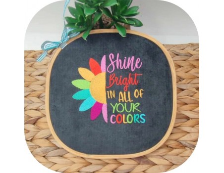 machine embroidery design shine, bright colors