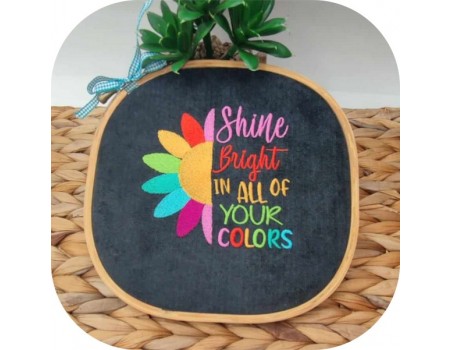 machine embroidery design shine, bright colors