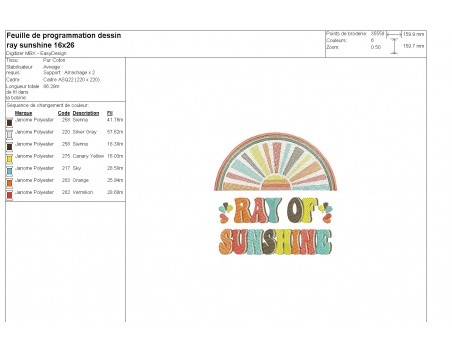 machine embroidery design ray of sunshine