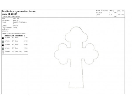 Motif de broderie machine croix ITH