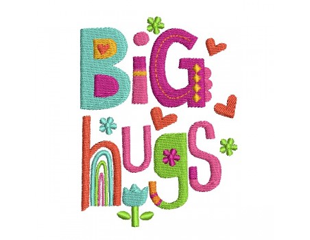 machine embroidery design  Big hugs
