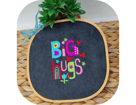 machine embroidery design  Big hugs
