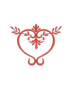 Motif de broderie machine coeur renaissance