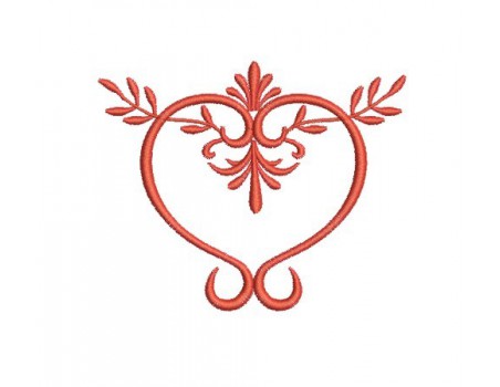 Motif de broderie machine coeur renaissance