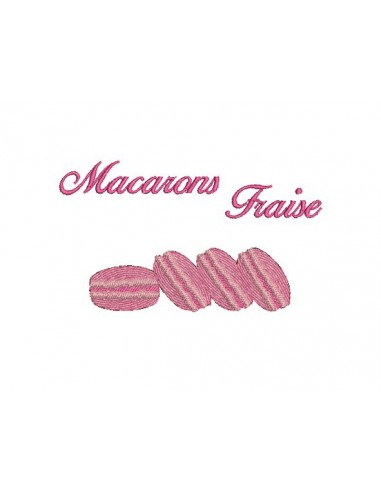 Motif de broderie machine macarons fraise