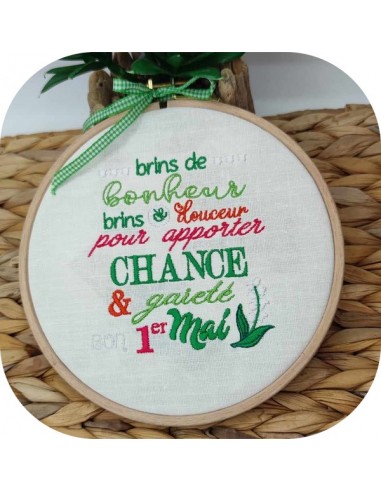 Motif de broderie machine texte  muguet