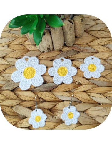 machine embroidery design  fsl daisy