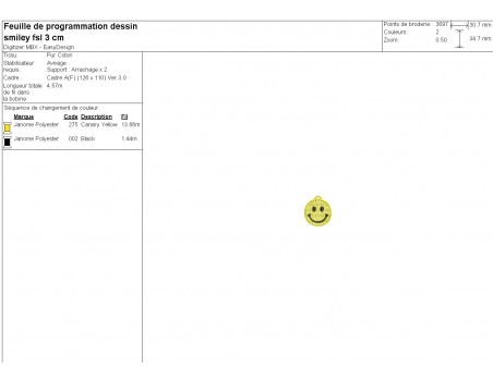 machine embroidery design smiley fsl