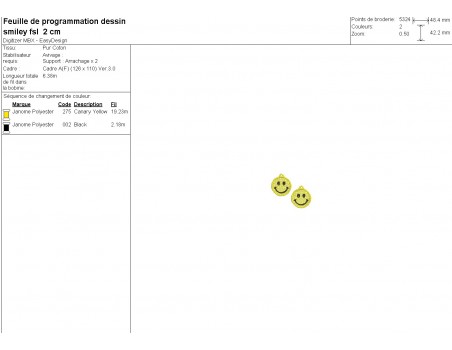 machine embroidery design smiley fsl