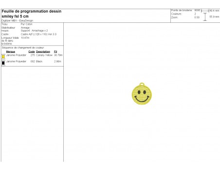 machine embroidery design smiley fsl