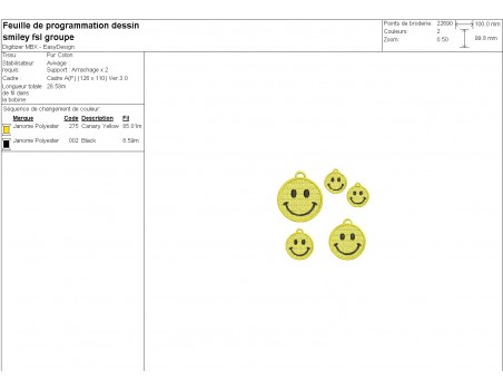 machine embroidery design smiley fsl