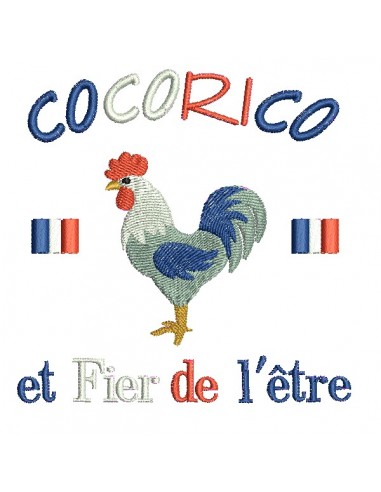 machine embroidery design french cock