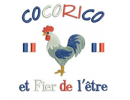 machine embroidery design french cock