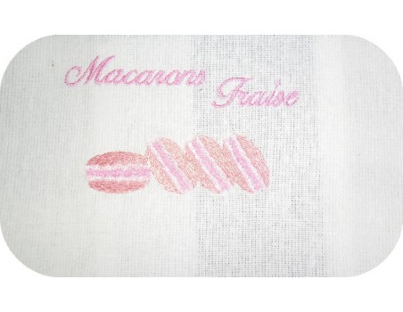 Motif de broderie machine macarons fraise