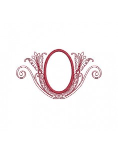 Motif de broderie machine cadre rococo