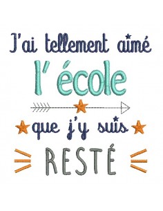 Motif de broderie machine texte école