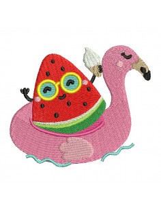 Motif de broderie machine bouée pastèque
