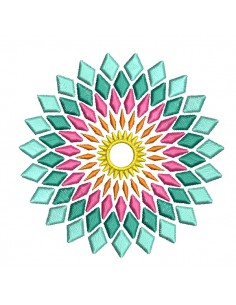 Motif de broderie machine mandala losange