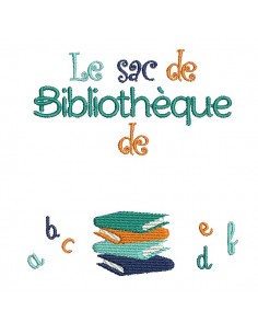 Motif de broderie machine livres bibliothèque