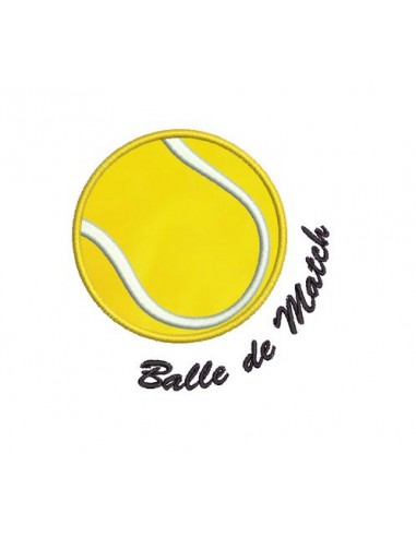 Motif de broderie machine balle de tennis