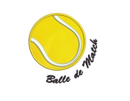 Motif de broderie machine balle de tennis