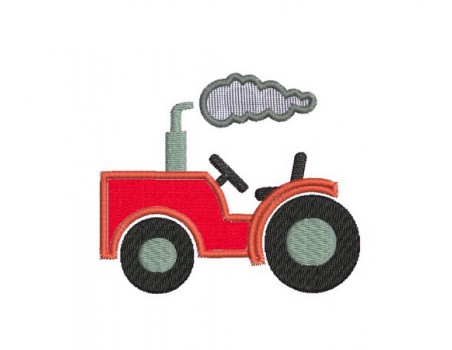 Motif de broderie machine tracteur appliqué