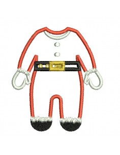 machine embroidery design applique santa claus pajamas