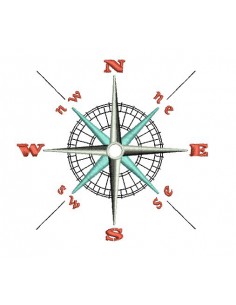 Motif de broderie machine boussole