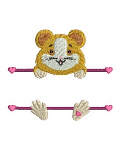 machine embroidery  design hamster to customize for girl