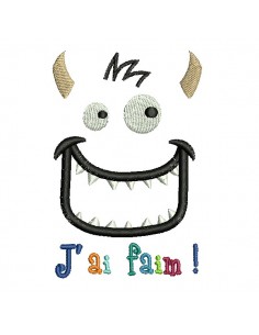 machine embroidery design  monster head