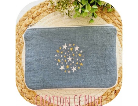 Motif de broderie machine étoiles en cercle