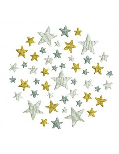 machine embroidery design  stars in circle