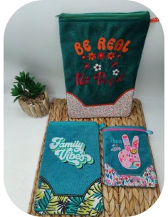 Motif de broderie machine ITH trousse rectangulaire