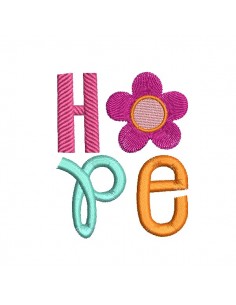 machine embroidery design Hope