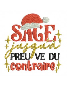 Motif de broderie machine  Noël sage
