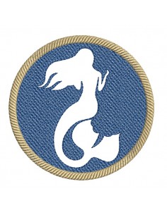 Motif de broderie machine sirène en embossage