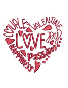 Motif de broderie machine coeur love