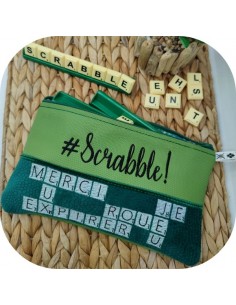 Motif de broderie machine ITH  trousse  jeu scrabble