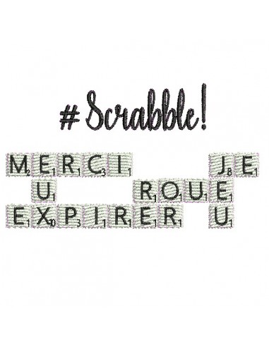 Motif de broderie machine scrabble