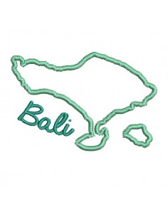 Motif de broderie machine  ile de Bali en appliqué